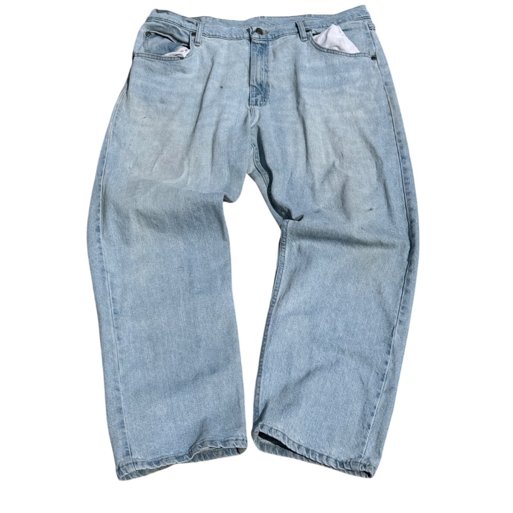 Wrangler Five Star Premium Denim Mens Light Wash Straight Leg Jeans 38x30